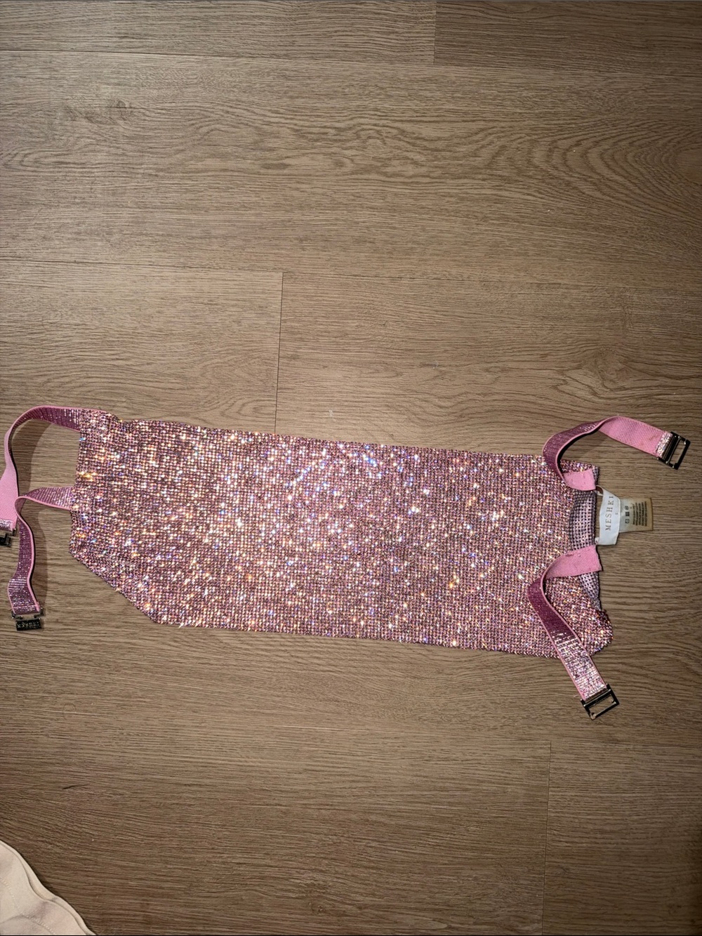 Meshki Sparkling Pink Sequined crop top